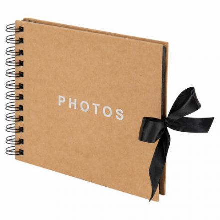Фотоальбом 16х18 см, 20 черных листов, обложка КРАФТ, уголки/стикеры/ручка/клей, BRAUBERG Black&Kraft, 880652