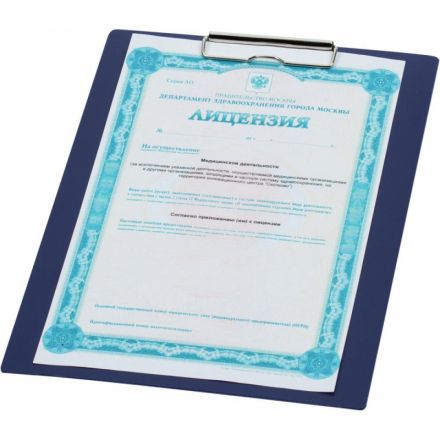 Папка-планшет Attache A4 пластиковая синяя без крышки