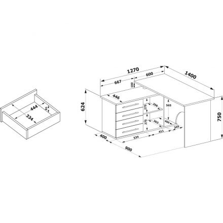 Стол компьютерный Сокол КСТ-109Л  Левый Дуб делано