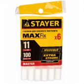 Стержень клеевой прозрачный 11х100 мм 6 шт/уп STAYER (0682-H6)