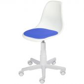 Стул ученический UF2 Спринт белый пластик, мягкая накладка TW синяя