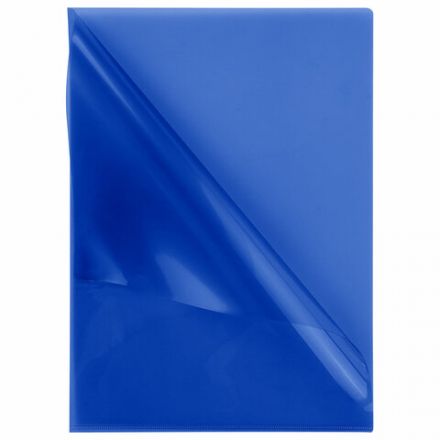 Папка-уголок жесткая прозрачная А4 BRAUBERG UNIVERSAL, синяя, 0,15 мм, со штрихкодом, 273050