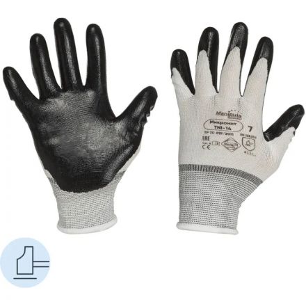 Перчатки защитные нейлон/нитрил Manipula МИКРОНИТ (TNI-14/MG121) р.8