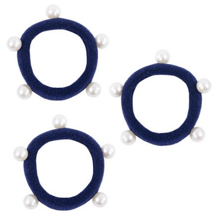 Резинки для волос НАБОР 3 шт., мягкие, средние, с бусинами, АССОРТИ, MONTE VITA (МОНТЕ ВИТА), 457052