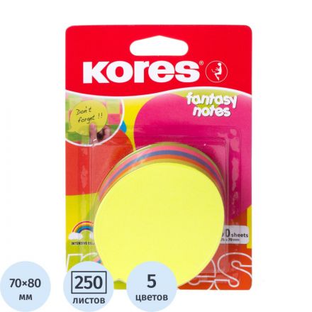 Стикеры фигурные Kores Диалог 70х80 мм неоновые 5 цветов (1 блок, 250 листов)