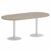 Home Office Стол овальный VR.SP-5-180.1 Дуб аттик/Белый металл 1800*900*753