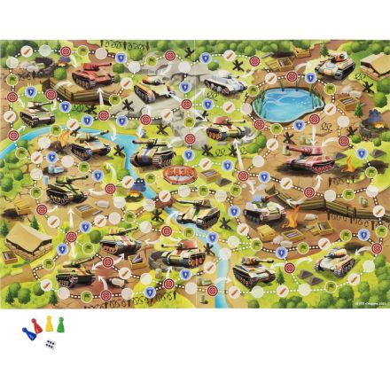 Настольная игра ходилка с карточками. Танки, в бой! 59,5х42 см. ГЕОДОМ