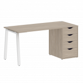 Home Office Стол письменный VR.SP-3-158.4.A Дуб аттик/Белый металл 1580*720*750