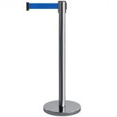 Стойка ограждения Alt с вытяжной лентой 5м сталь нерж.полированная синий