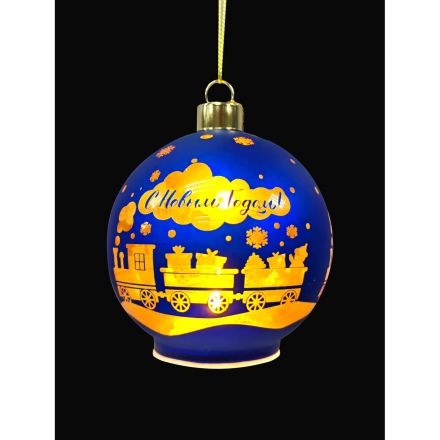 ИгрушкаУкрашение НГ подвесное со светодиодной подсветкой 8x9x8см. 95545