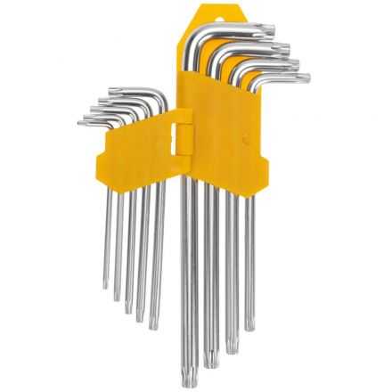 Набор ключей имбус.Tamper-Torx KRANZ 9шт ТТ10-50 закал. удл ник. KR-12-5221