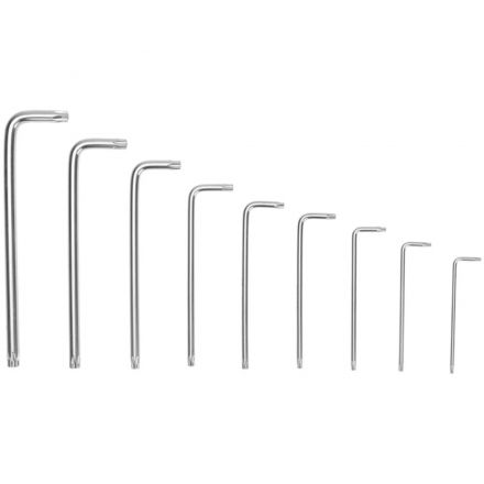 Набор ключей имбус.Tamper-Torx KRANZ 9шт ТТ10-50 закал. удл ник. KR-12-5221