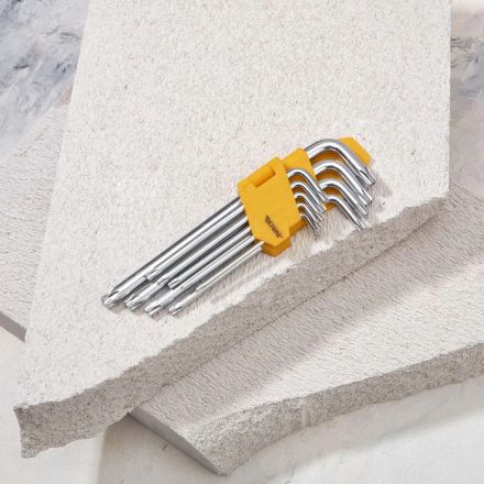 Набор ключей имбус.Tamper-Torx KRANZ 9шт ТТ10-50 закал. удл ник. KR-12-5221