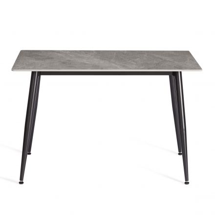 Стол обеденный Austen/Остин столешница керамика (глянцевая) / опоры металл, серый/чёрный, 120x80x75(+1) см