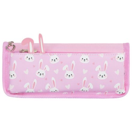 Пенал мягкий ЮНЛАНДИЯ, 2 отделения, полиэстер, "Bunnies", розовый, 21х9х6 см, 272346