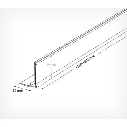 Ценникодержатель полоч. самокл.Т-проф.,ME 39x1250мм, прозрач., 50шт/уп