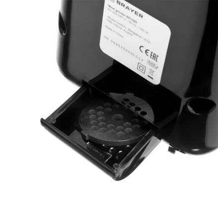 Мясорубка BRAYER BR1600, 1300 Вт, производительность 1,5 кг/мин, металлический шнек, реверс, пластик, белая/черная Мясорубка BRAYER BR1600, 1300 Вт, производительность 1,5 кг/мин, металлический шнек, реверс, пластик, белая/черная