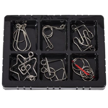 Головоломки металлические большие ЗОЛОТАЯ СКАЗКА, набор 6 штук, MEDIUM level, 664926