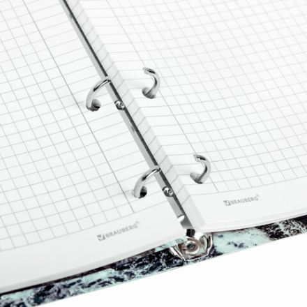 Тетрадь на кольцах А5 160х212 мм, 120 листов, картон, матовая ламинация, клетка, BRAUBERG, "Relax", 404725