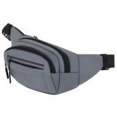 Сумка на пояс HEIKKI PROMPT (ХЕЙКИ), 2 отделения, регулируемый ремень, светоотражающие элементы, серая, 35х14х4см, 273925