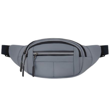 Сумка на пояс HEIKKI PROMPT (ХЕЙКИ), 2 отделения, регулируемый ремень, светоотражающие элементы, серая, 35х14х4см, 273925