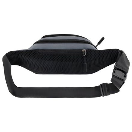 Сумка на пояс HEIKKI PROMPT (ХЕЙКИ), 2 отделения, регулируемый ремень, светоотражающие элементы, серая, 35х14х4см, 273925