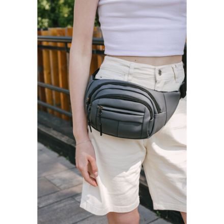 Сумка на пояс HEIKKI PROMPT (ХЕЙКИ), 2 отделения, регулируемый ремень, светоотражающие элементы, серая, 35х14х4см, 273925