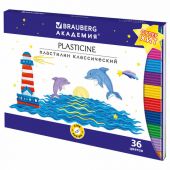 Пластилин классический BRAUBERG "АКАДЕМИЯ КЛАССИЧЕСКАЯ", 36 цветов, 720 г, СТЕК, ВЫСШЕЕ КАЧЕСТВО, 106425