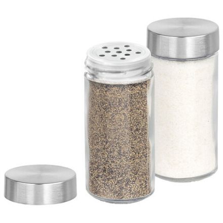 Набор для специй 2х100 мл, MAXI, солонка + перечница, стекло/сталь, круглые, WEGLA (ВЕГЛА), 700230