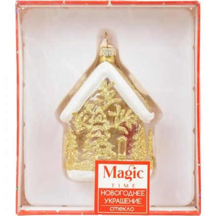 Игрушка НГ подвесная из стекла / 6,6x9x6,6см арт.93351 Игрушка НГ подвесная из стекла / 6,6x9x6,6см арт.93351