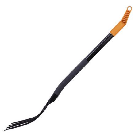 Вилы садовые стальные 22х30 см, ОБЩАЯ ДЛИНА 120 см, черенок сталь, V-ручка, RABBITEX (РАББИТЕКС) "STRONG METAL", 700490