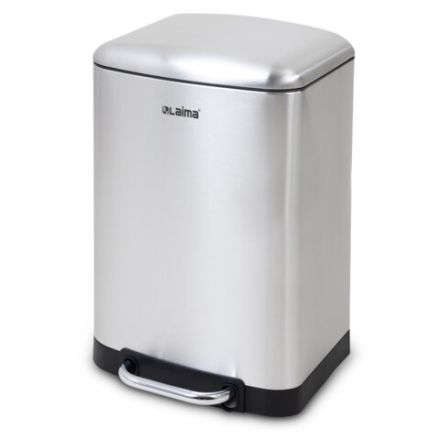 Ведро мусорное с педалью 12 л, крышка с доводчиком, стальное, БЕЗ ОТПЕЧАТКОВ, LAIMA ULTRA, 701568