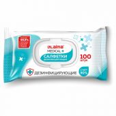 Дезинфицирующие салфетки спиртовые (30%), для любых поверхностей, 100 шт., LAIMA MEDICAL, 608767