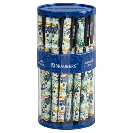 Ручка шариковая BRAUBERG SOFT TOUCH GRIP "TOUCAN", СИНЯЯ, мягкое покрытие, узел 0,7 мм, 143720