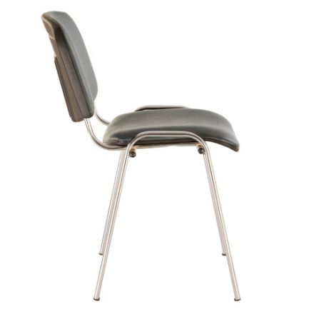 Стул для персонала и посетителей BRABIX "Iso CF-001", хромированный каркас, кожзам серый, 531426 Стул для персонала и посетителей BRABIX "Iso CF-001", хромированный каркас, кожзам серый, 531426