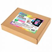 Набор отпечатки рук: холст 18х24 см, акрил 3 цвета, кисть + сертификат и подставка В ПОДАРОК! BRAUBERG HOBBY, 192527