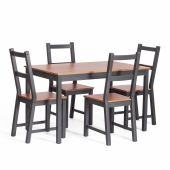 Обеденный комплект Соната (стол + 4 стула) / Sonata dining set массив сосны, стол: 120х75х73см  стул :41х50х95см, антик /графит