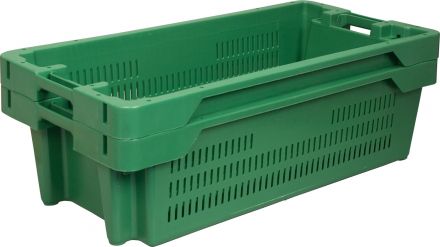 Ящик рыбный 800х400х225 перфорированный зеленый