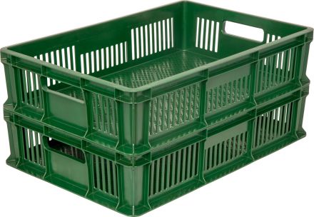 Ящик 600х400х140 мм перфорированный с ручками синий