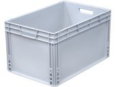 Ящик п/э 600х400х320 сплошной, усиленное дно, цв. серый