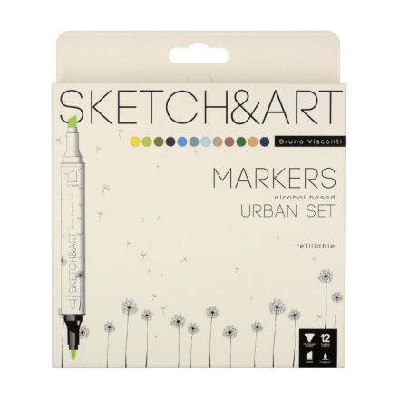 Набор маркеров для скетч.двустор. SKETCH&ART Архитектура 12цв 22-0076/07 Набор маркеров для скетч.двустор. SKETCH&ART Архитектура 12цв 22-0076/07