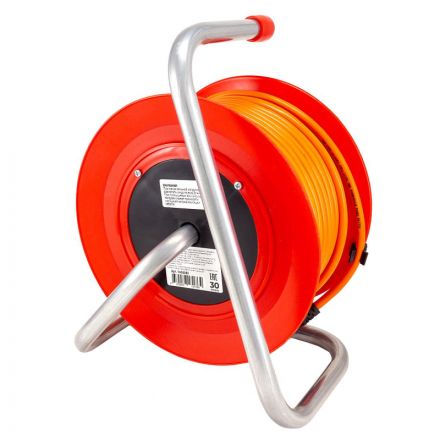 Удлинитель КОМУС ПВС 3х0,75кв.мм. 30м 10А 4 гнезда с/з.,без/загл,IP20,оранж