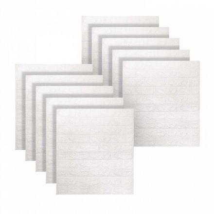 Панели для стен / стеновые панели, 3D, самоклеящиеся, "Белый кирпич", 10 шт., 70х77 см, DASWERK (ДАСВЕРК), 607988