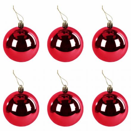 Шары ёлочные 24 шт., 5 см, "Eden Colors", пластик, цвет: красный/жемчужный, ЗОЛОТАЯ СКАЗКА, 591978