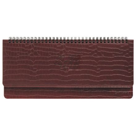 Планинг датированный 2026 305х140 мм BRAUBERG "Comodo", под кожу, темно-коричневый, 117222