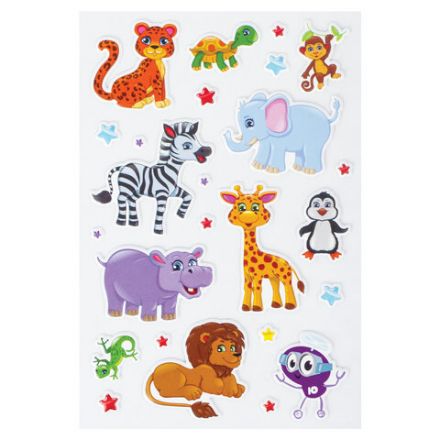 Наклейки зефирные "Сафари", многоразовые, 10х15 см, ЮНЛАНДИЯ, 661802 Наклейки зефирные "Сафари", многоразовые, 10х15 см, ЮНЛАНДИЯ, 661802