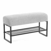 Банкетка-обувница Charli Lux/Чарли Люкс велюр/букле, VT shape silver Банкетка-обувница Charli Lux/Чарли Люкс велюр/букле, VT shape silver