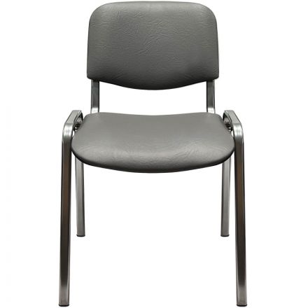 Стул КО_EChair Rio(ИЗО) искожа серая мат.тисненная 503, каркас под хром Стул КО_EChair Rio(ИЗО) искожа серая мат.тисненная 503, каркас под хром