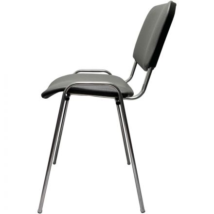 Стул КО_EChair Rio(ИЗО) искожа серая мат.тисненная 503, каркас под хром Стул КО_EChair Rio(ИЗО) искожа серая мат.тисненная 503, каркас под хром