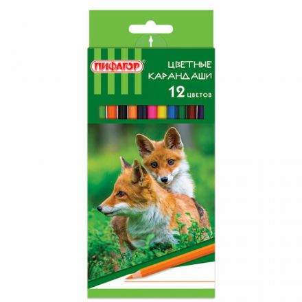 Карандаши цветные ПИФАГОР "ЛЕСНЫЕ ЖИТЕЛИ", 12 цветов, шестигранные, 181334 Карандаши цветные ПИФАГОР "ЛЕСНЫЕ ЖИТЕЛИ", 12 цветов, шестигранные, 181334